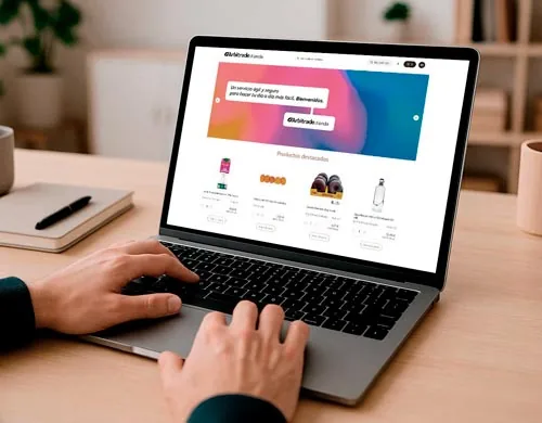 Tienda online de Arbitrade en la pantalla de un portátil